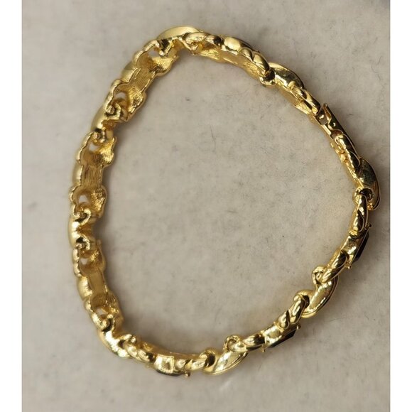 Vintage Joan Rivers Bracelet, Brown Crystal Gold Tone - Picture 4 of 7